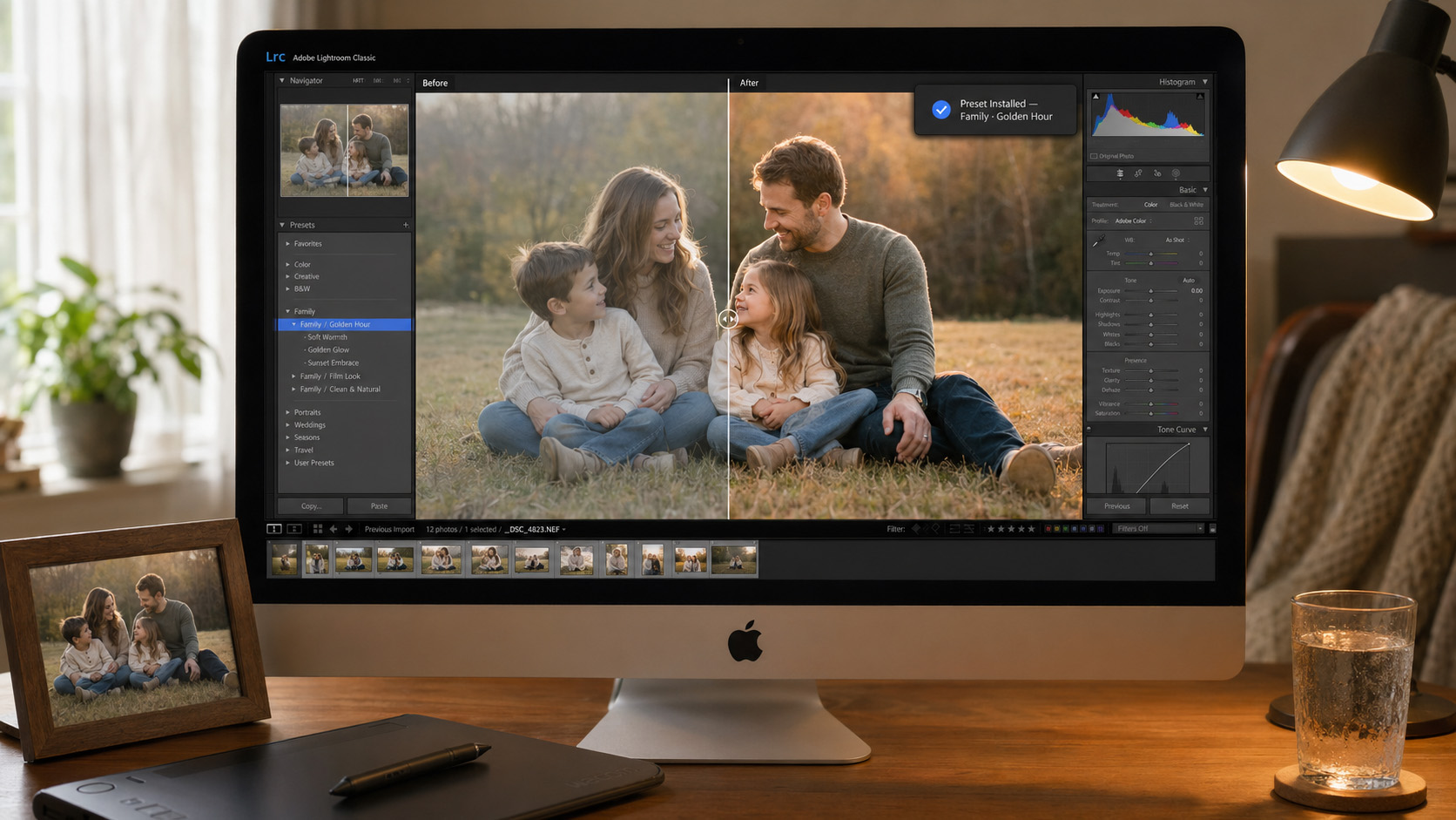 Lightroom preset installation screen — preset groups listed inside Preset Installer